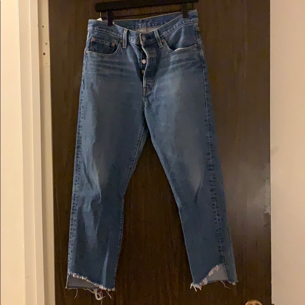 Levi’s Button Fly Step Hem Boyfriend Jeans